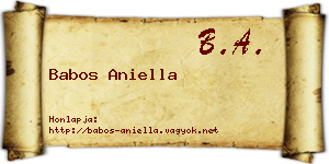 Babos Aniella névjegykártya